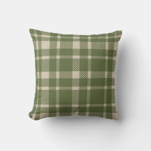 Klassisches Kariertes Tartan-Muster-Olivenöle Grün Kissen
