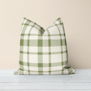 Klassisches Kariertes Tartan-Muster-Olivenöle Grün Kissen