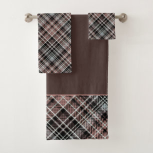 Klassisches Kariertes Tartan Napkins Badetuch Set