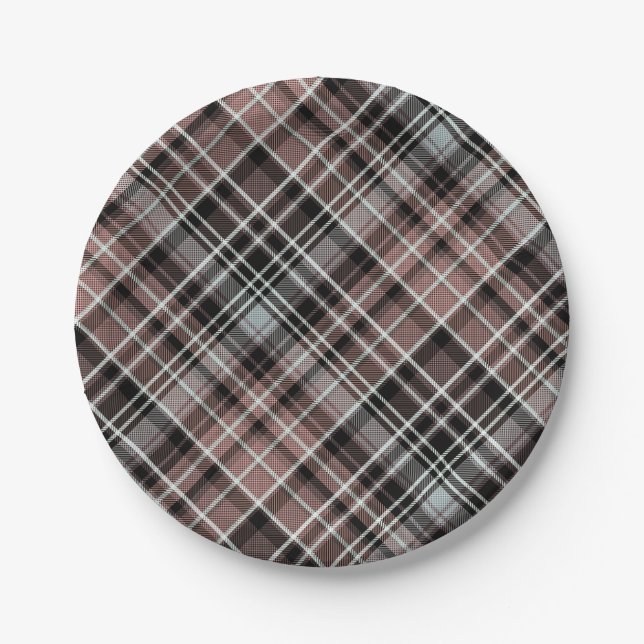 Klassisches Kariertes Tartan Pappteller (Vorderseite)