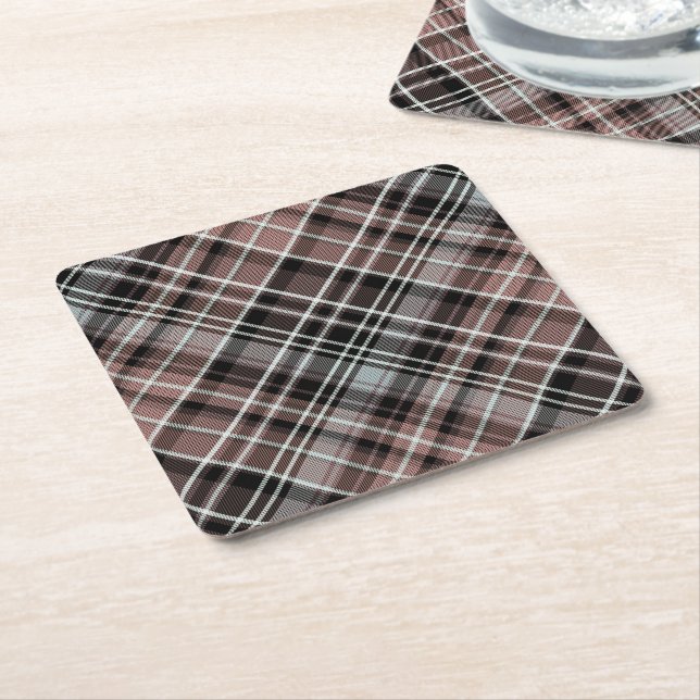 Klassisches Kariertes Tartan Rechteckiger Pappuntersetzer (angewinkelt)