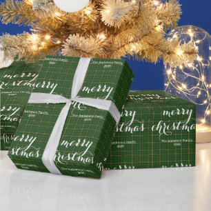 Klassisches Karo Frohe Weihnachten Festlich - Geschenkpapier
