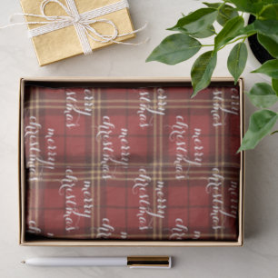 Klassisches Karo Frohe Weihnachten Festlich -  Seidenpapier