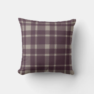 Klassisches Karo-Tartan-Muster in Aubergine-Farbe Kissen