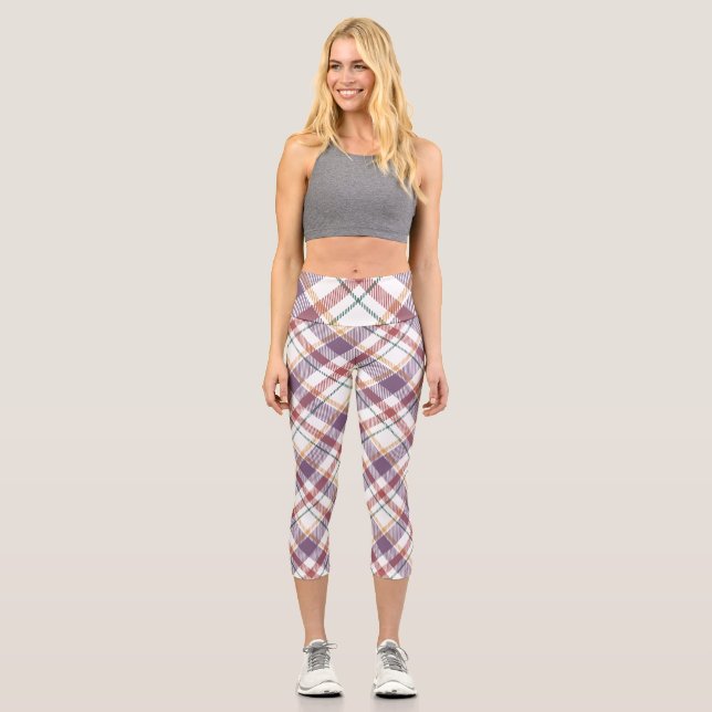 Klassisches Karomuster Capri Leggings (Vorderseite)