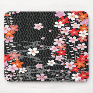 Klassisches Kirschblüte-Kimono-Muster Mousepad