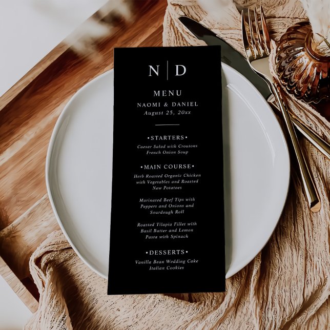Klassisches Klassisches Hochzeitsmenü in Schwarz u (Von Creator hochgeladen)