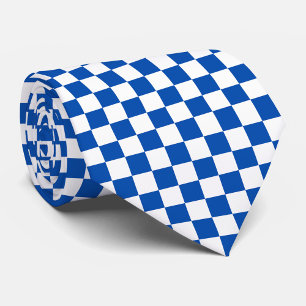 Klassisches kobaltblaues Schachbrettmuster Krawatte