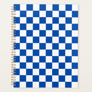 Klassisches kobaltblaues Schachbrettmuster Planer