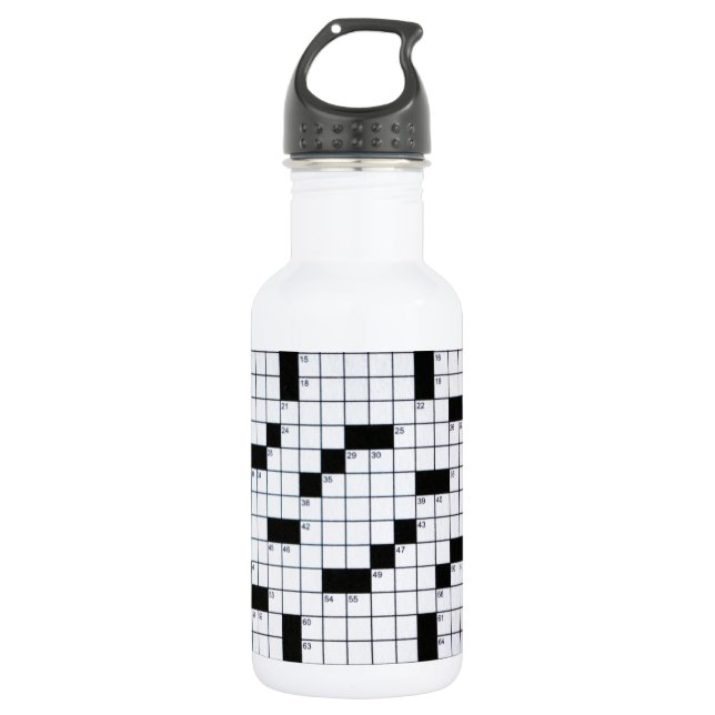 Klassisches Kreuzworträtsel-Gitter Trinkflasche (Vorderseite)