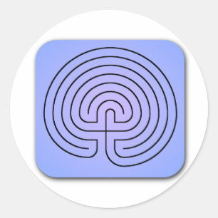 Klassisches Labyrinth Runder Aufkleber
