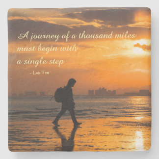 Klassisches Lao Tzu Journey Zitat Steinuntersetzer