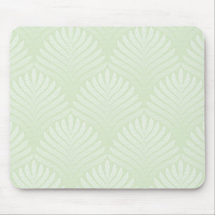 Klassisches Laubmuster im Weiß und im Grün Mousepad