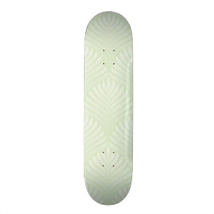 Klassisches Laubmuster im Weiß und im Grün Skateboard
