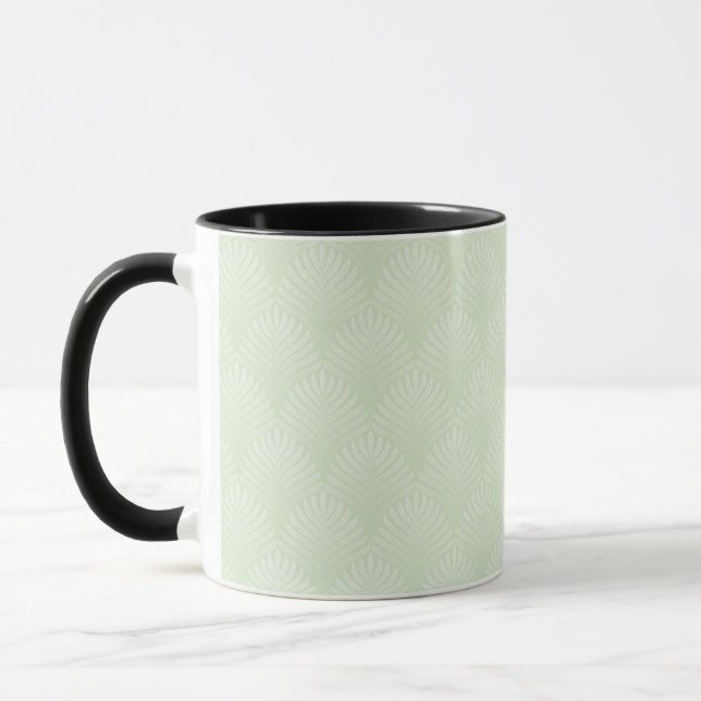 Klassisches Laubmuster im Weiß und im Grün Tasse (Links)