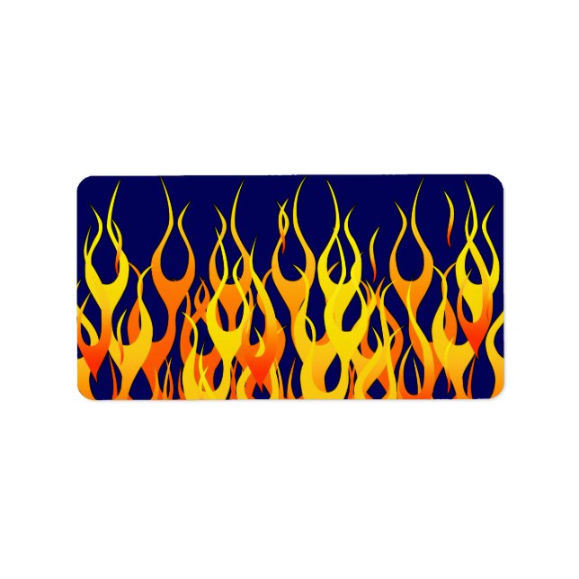 Klassisches laufendes Flammen-Feuer auf Adressaufkleber (Vorne)