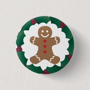 Klassisches Lebkuchen-Mann-Button Button