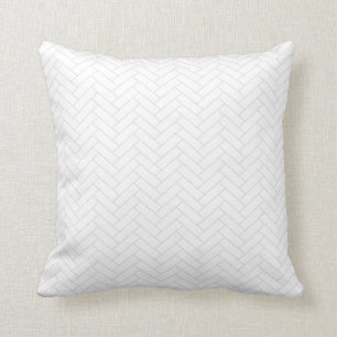 Klassisches, leicht weißes, graues Herringbone-Mu Kissen