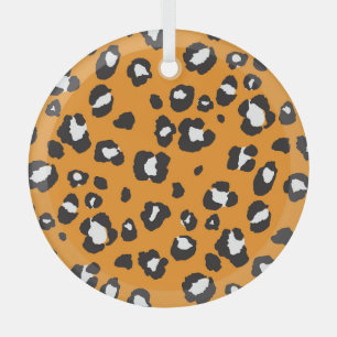 Klassisches Leopard-Druckmuster Ornament Aus Glas