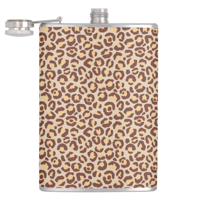 Klassisches Leopard-Serien-Design 1 Flachmann (Geöffnet)