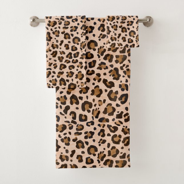 Klassisches Leopardenmuster Badhandtuch Set (Insitu)