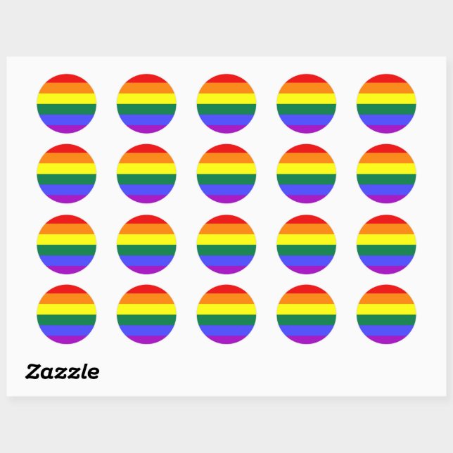Klassisches LGBT-Set Runder Aufkleber (Blatt)