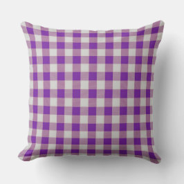 Klassisches Lila Gingham Karo Pattern Throw Kissen