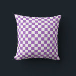 Klassisches Lila und weißes Muster Kissen<br><div class="desc">Lila und weißes kariertes Muster. Einfache geometrische Formen. Minimalistisches Design.</div>