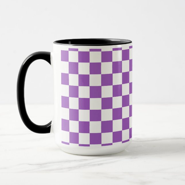 Klassisches Lila und weißes Muster Tasse (Links)