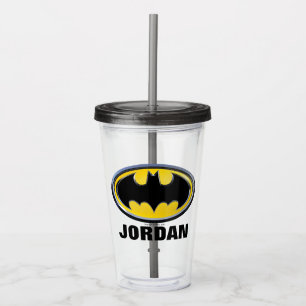 Klassisches Logo Batman-Symbol- Acryltrinkbecher
