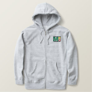 Klassisches Logo gestickter ZipKapuzenpulli Bestickter Hoodie