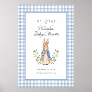 Klassisches Märchenbuch-Häschen Blau Baby Shower W Poster