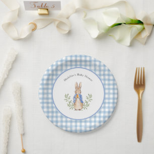Klassisches Märchenbuch Kaninchen Gingham Babypart Pappteller