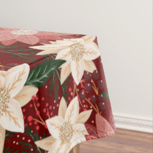 klassisches marine-rotes festliches botanisches We Tischdecke