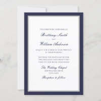 Klassisches Marineblau mit Einladung zur Hochzeit 