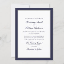 Klassisches Marineblau mit Einladung zur Hochzeit 