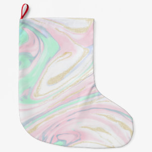 Klassisches marmoriertes abstraktes Design Großer Weihnachtsstrumpf