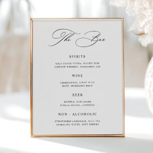 Klassisches Menü für Hochzeiten Bar Poster