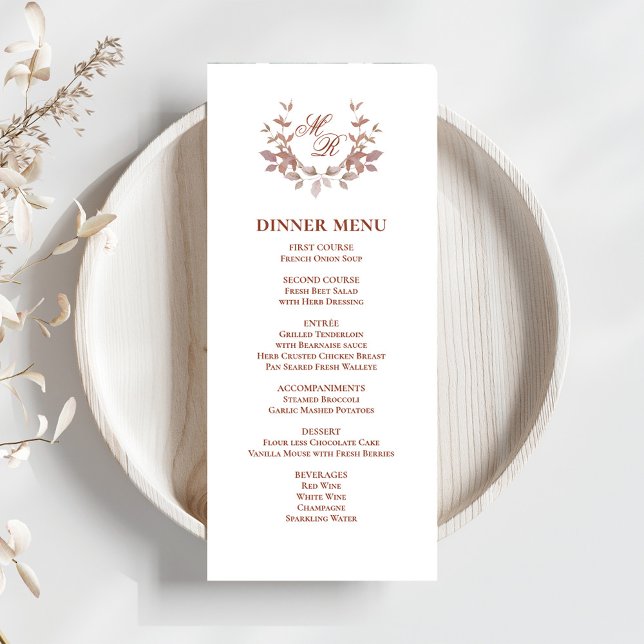Klassisches Menü für Hochzeitsessen mit Burgundy S Menükarte (Wedding burgundy motif menu card template. )