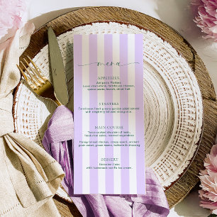 Klassisches Menü Stripe Lilac Menükarte