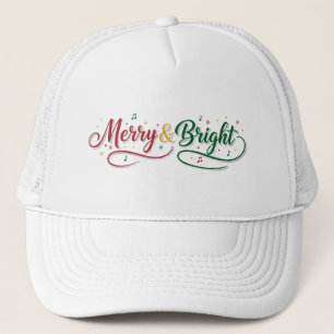 Klassisches Merry & Bright-Christmas-Script Truckerkappe