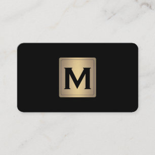 Klassisches Metallic-Etikett mit Monogramm Visitenkarte