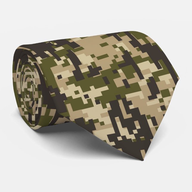 Klassisches Militärdigital-Camouflage-Muster Krawatte (Gerollt)