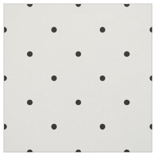 Klassisches Mini Black & Vanilla Polka Dots Muster Stoff