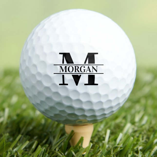 Klassisches, minimales Monogramm Name Golfball (Classic Minimal Monogram Name Golf Balls)
