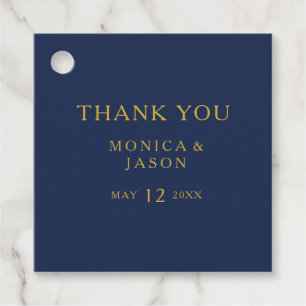 Klassisches Minimalistisch Navy Blue Gold Vielen Geschenkanhänger