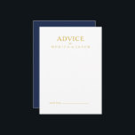 Klassisches Minimalistisch Navy Blue | Goldhochzei Hinweiskarte<br><div class="desc">Dieses klassische minimalistische Marineblau | Goldene Hochzeitsratenkarte ist ideal für eine einfache moderne romantische und elegante Hochzeit. Die dunkelmarineblaue Farbpalette und die minimale Vintage Typografie verleihen ihr eine elegante formale Touch. Das Design ist flexibel und eignet sich perfekt für einen zeitgenössischen Abend, Frühjahr, Herbst, Sommer oder Winterhochzeit. Behalt es so,...</div>