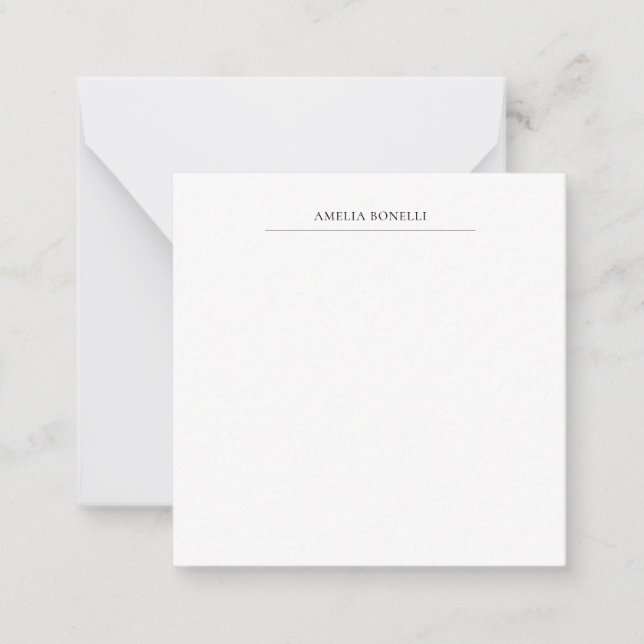 Klassisches Minimalistisches Beruflich Schlicht Mitteilungskarte (Vorderseite)