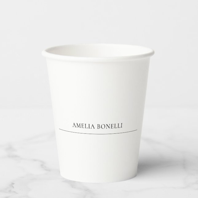 Klassisches Minimalistisches Beruflich Schlicht Pappbecher (Vorderseite)