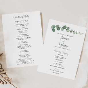 Klassisches Minimalistisches Eukalyptus-Hochzeitsp